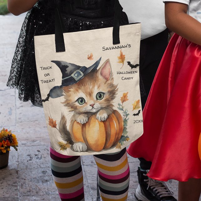 Kitten Halloween Candy Tote Bag (Creator Uploaded)