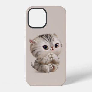 Kitten Hand Drawn Cute Baby Animal Simple iPhone 12 Case