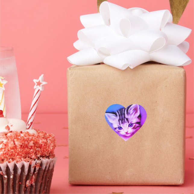 Kitten Heart Sticker (Party)