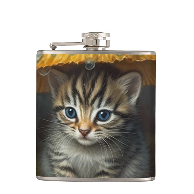 Kitten Hip Flask (Front)