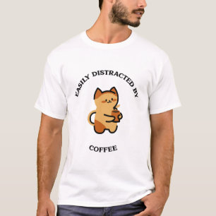 Kitten holding coffee cup T-Shirt