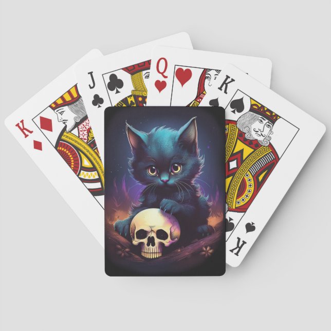 Kitten Horror Skull Playing Cards (Back)