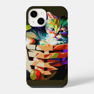 Kitten in a fruit basket iPhone 14 Case