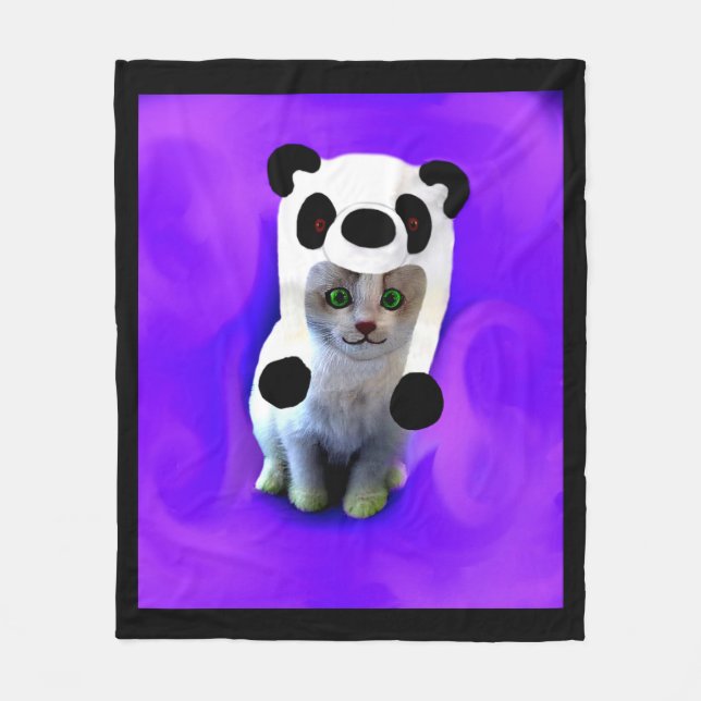 Kitten in a panda hat Blanket (Front)