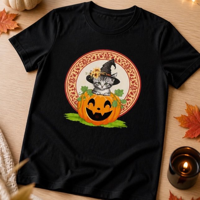 Kitten in a Pumpkin Halloween Tri-Blend Shirt (Creator Uploaded)
