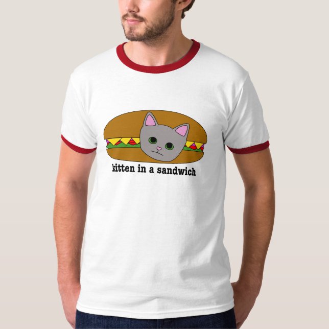 Kitten in a sandwich:the t-shirt! T-Shirt (Front)