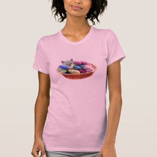 Kitten in Basket of Yarn T-Shirt