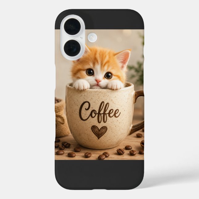 Kitten in Coffee Cup Charm Case-Mate iPhone Case (Back)