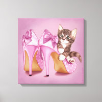 Kitten in purple shoe