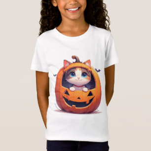 Kitten Inside Jack O Lantern Halloween Fun 🎃 T-Shirt