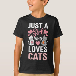 Kitten Just A Girl Who Loves Cats Shirt Cute Cat L