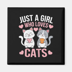 Kitten Just A Girl Who Loves Cats Shirt Cute Cat L Magnet