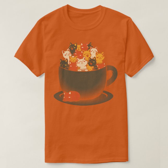 Kitten Latte Overflow Cat by Tobe Fonseca T-Shirt (Design Front)