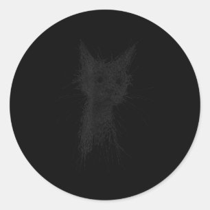 Kitten Lover Abstract Scribble Art Cute Cat Cat  Classic Round Sticker