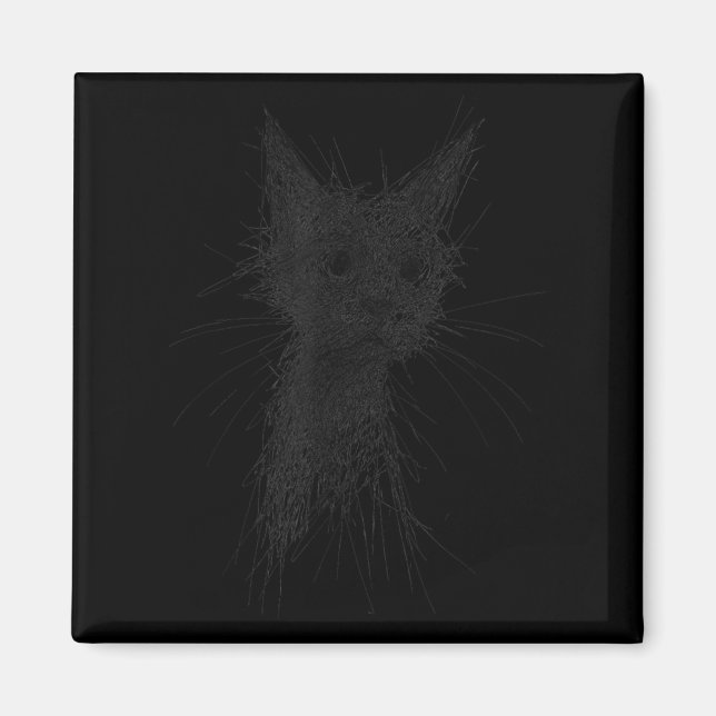 Kitten Lover Abstract Scribble Art Cute Cat Cat  Magnet (Front)