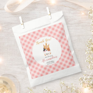Kitten Meow Pink Crown Girl Kitty Cat Birthday Favour Bags