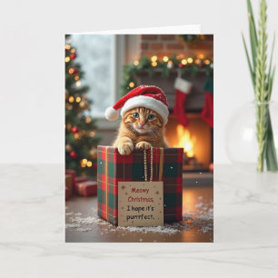 Kitten Meowy Christmas Purrfect Card