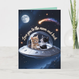 Kitten Moon Valentine's Day Card
