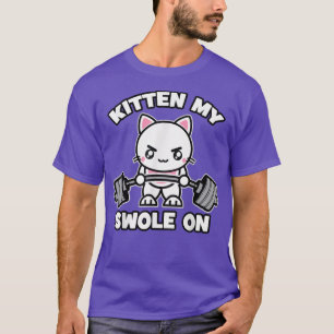 Kitten My Swole On  Kawaii Gym Cat, Cartoon  Anime T-Shirt