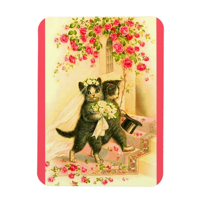 kitten newlyweds magnet (Vertical)