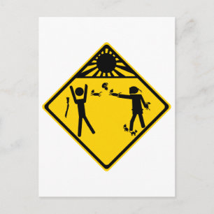 Kitten Ninja Road Sign Postcard