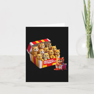 Kitten Nuggets Cat Lover Gift Food Pun Chicken Nug Card
