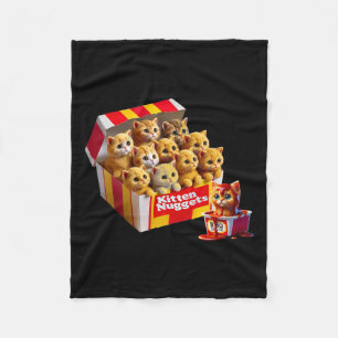 Kitten Nuggets Cat Lover Gift Food Pun Chicken Nug Fleece Blanket