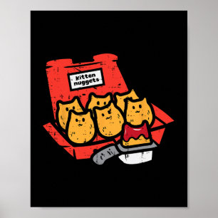 Kitten Nuggets Cute Fast Food Cat Food Lover Girls Poster