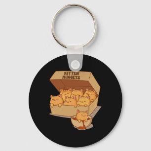 Kitten Nuggets Cute Food Pun Cat Lover Chicken Nug Key Ring