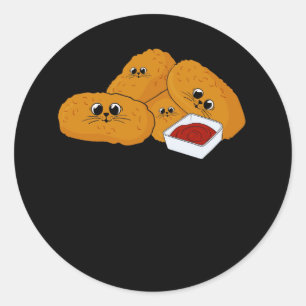 Kitten Nuggets Fast Food Cat And Chicken Nugget Lo Classic Round Sticker