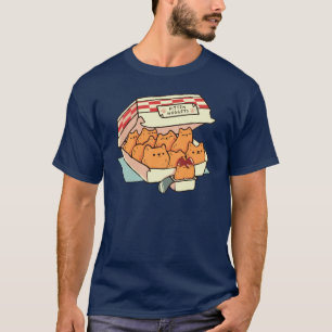 Kitten Nuggets Fast Food Cat retro girl T-Shirt