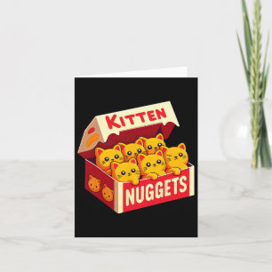 Kitten Nuggets Food Pun Cat Lover Gift Chicken Nug Card