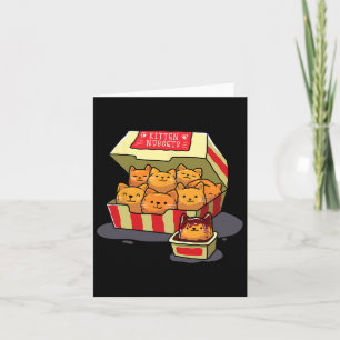Kitten Nuggets Food Pun Cat Lover Gift Chicken Nug Card