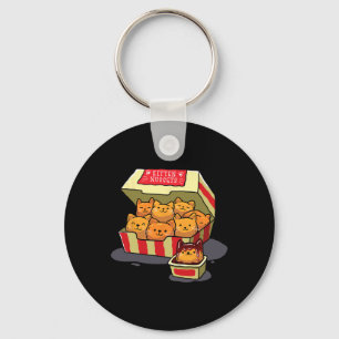 Kitten Nuggets Food Pun Cat Lover Gift Chicken Nug Key Ring