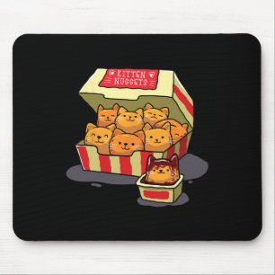 Kitten Nuggets Food Pun Cat Lover Gift Chicken Nug Mouse Pad
