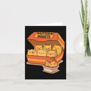 Kitten Nuggets Fun Cute Food Pun Cat Lover Chicken Card