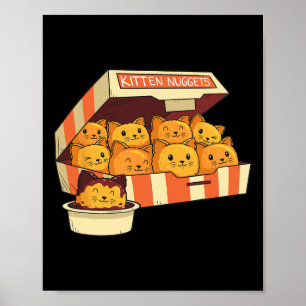 Kitten Nuggets Funny Cats And Chicken Nuggets Love Poster