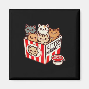 Kitten Nuggets Funny Cute Food Pun Cat Lover Chick Magnet