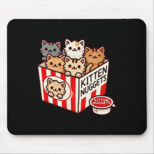 Kitten Nuggets Funny Cute Food Pun Cat Lover Chick Mouse Pad