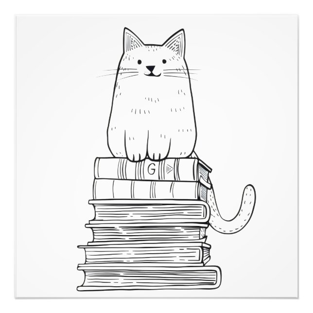 Kitten on Books Photo Print (Front)
