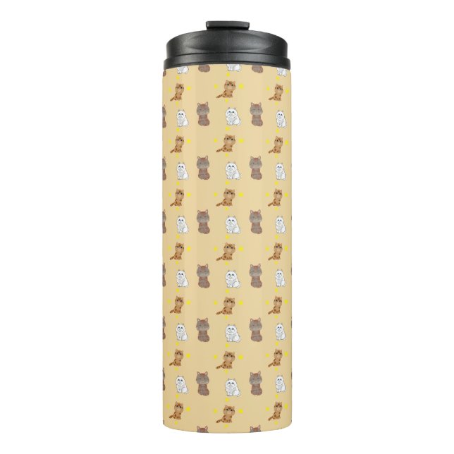 kitten pattern thermal tumbler (Front)