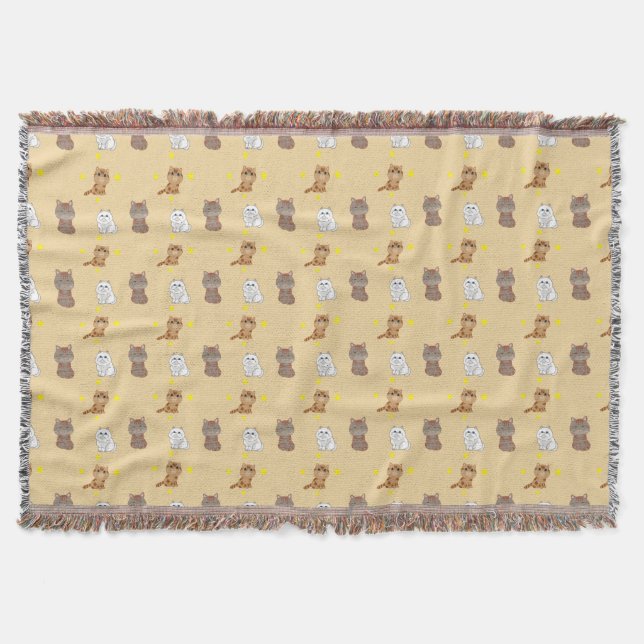 kitten pattern throw blanket (Front)