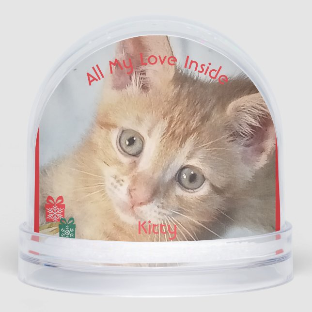 Kitten Photo Text , Replace, Front And Back  Snowglobe (Front)