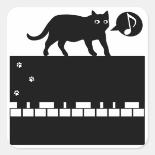 Kitten_Piano Square Sticker