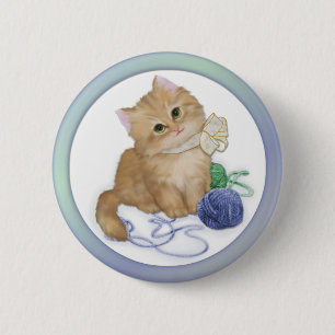 Kitten Play 6 Cm Round Badge