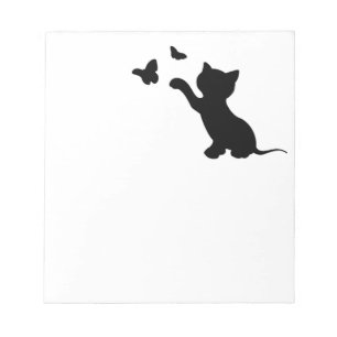 KITTEN PLAYING WITH BUTTERFLIES NOTEPAD