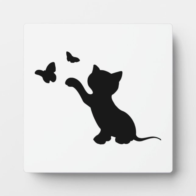 KITTEN PLAYING WITH BUTTERFLIES PLAQUE (Front)