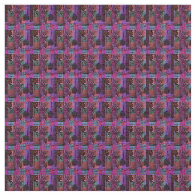 Kitten Pop Art Pattern, Fabric (Close Up)