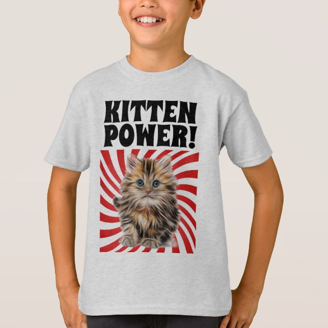 KITTEN POWER, Cat T-shirts, Funny kids T-Shirts (Front)