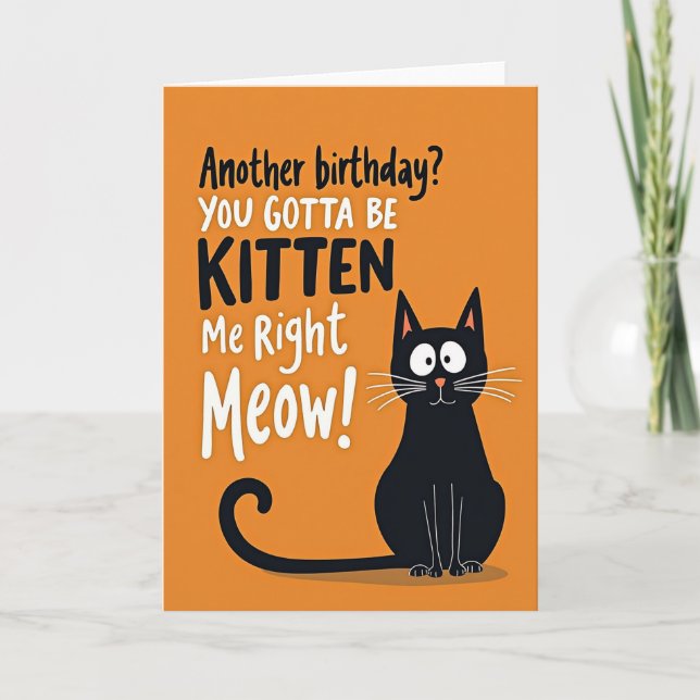Kitten Pun Birthday Card (Front)